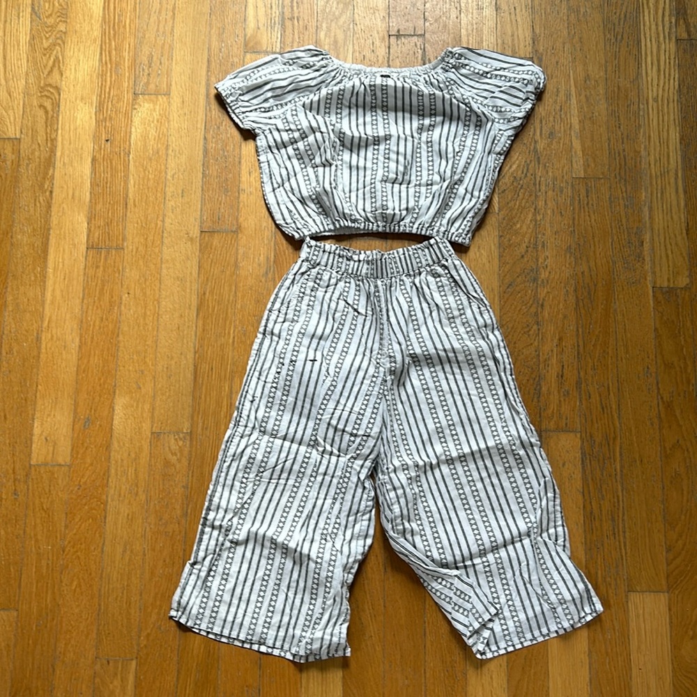 Wide Leg Cropped Top Matching Set